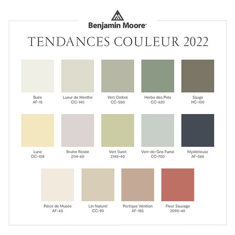 Tendance couleur 2022 - Benjamin Moore